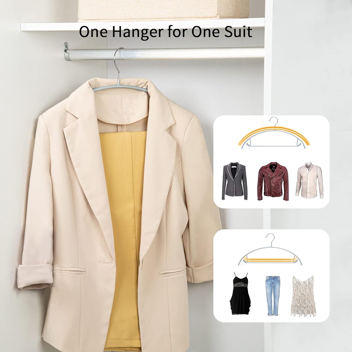 10 Pack Heavy-Duty Metal Clothes Hangers – Space-Saving Non-Slip Wardrobe Hangers for Shirts, Pants, Jackets & Dresses