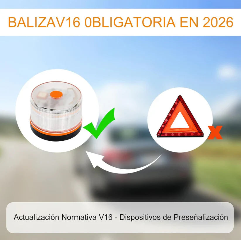 ⭐ÚLTIMAS 3 HORAS: 70% DE DESCUENTO⭐Luz de Emergencia V16 DGT 3.0 – Aprobada 2026, Magnética IP54 – Cumple con la Normativa 2026