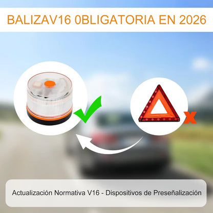 ⭐ÚLTIMAS 3 HORAS: 70% DE DESCUENTO⭐Luz de Emergencia V16 DGT 3.0 – Aprobada 2026, Magnética IP54 – Cumple con la Normativa 2026