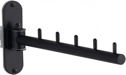 180° Rotating Wall Mounted Hanger, Foldable Metal Hook Rack with 8 Hooks for Closet and Storage