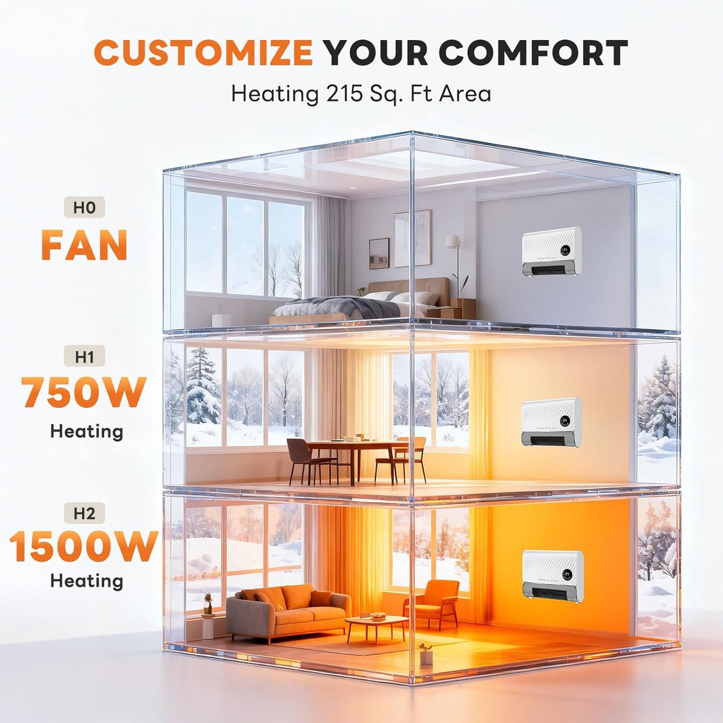💥Only $40.99 Last Day Promotion!-Smart Wall Heater