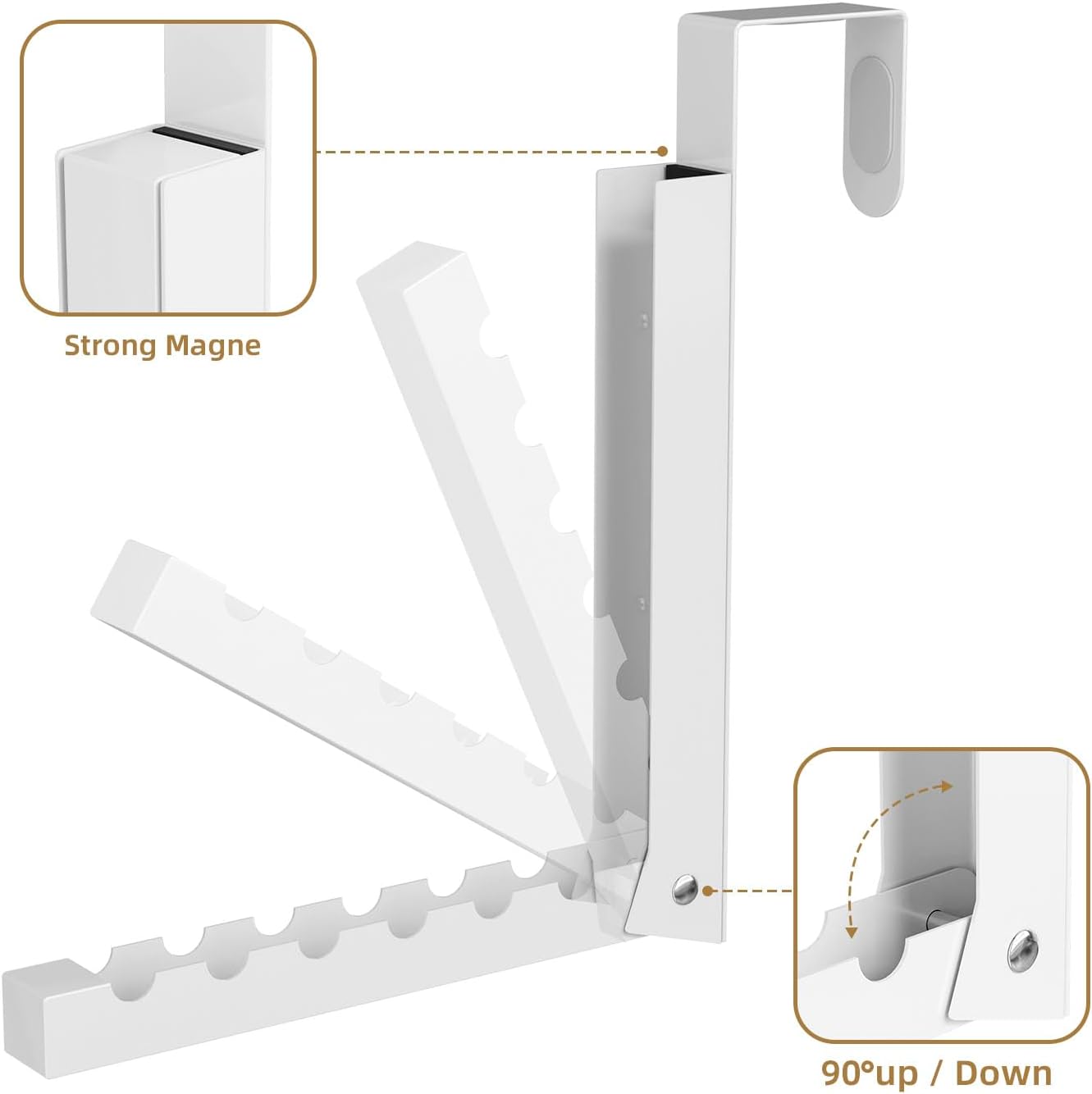 Over-the-Door Closet Hanger Rack (2 Pack) – Space-Saving Multi-Slot Organizer, Durable Metal, Easy to Use for Closet, Bedroom, or Bathroom Storage