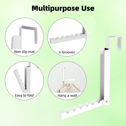 Over-the-Door Closet Hanger Rack (2 Pack) – Space-Saving Multi-Slot Organizer, Durable Metal, Easy to Use for Closet, Bedroom, or Bathroom Storage