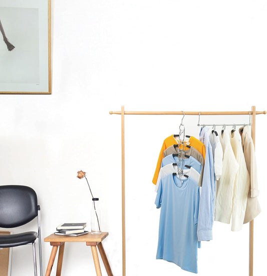 2 Pack 5-in-1 Stainless Steel Pants Hangers, Removable Non-Slip Multi-Layer Closet Organizer