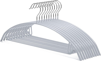 10 Pack Heavy-Duty Metal Clothes Hangers – Space-Saving Non-Slip Wardrobe Hangers for Shirts, Pants, Jackets & Dresses