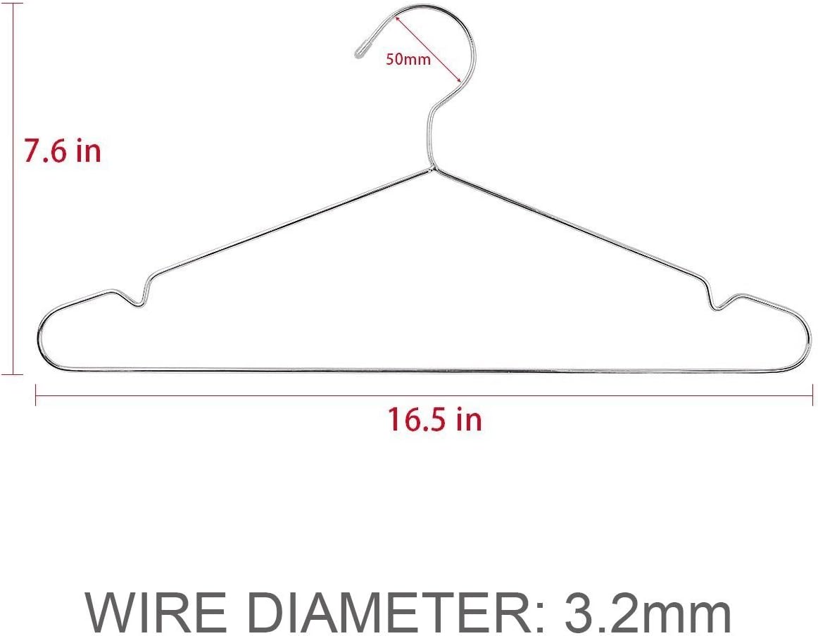 40-Pack Metal Wire Hangers – Heavy Duty 3.2mm Thick, Durable and Space-Saving Closet Organizers