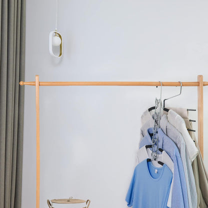 2 Pack 5-in-1 Stainless Steel Pants Hangers, Removable Non-Slip Multi-Layer Closet Organizer