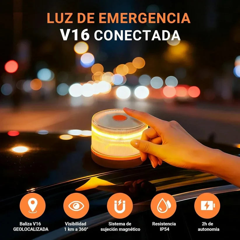 ⭐ÚLTIMAS 3 HORAS: 70% DE DESCUENTO⭐Luz de Emergencia V16 DGT 3.0 – Aprobada 2026, Magnética IP54 – Cumple con la Normativa 2026