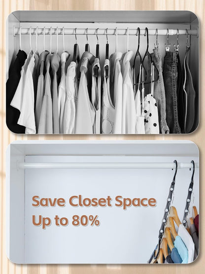 10-Pack Closet Space Saving Hanger Chains – Multi-Layer Metal Clothes Organizers for Efficient Wardrobe Storage