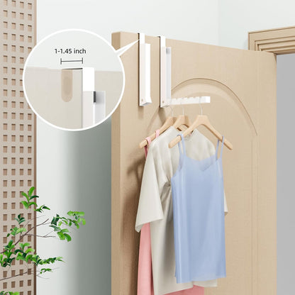Over-the-Door Closet Hanger Rack (2 Pack) – Space-Saving Multi-Slot Organizer, Durable Metal, Easy to Use for Closet, Bedroom, or Bathroom Storage