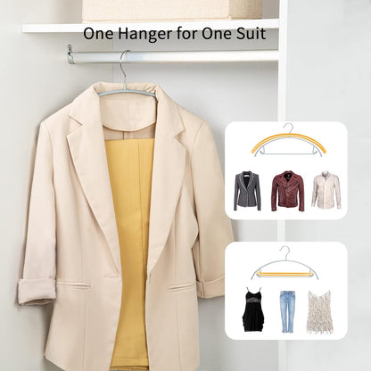 10 Pack Heavy-Duty Metal Clothes Hangers – Space-Saving Non-Slip Wardrobe Hangers for Shirts, Pants, Jackets & Dresses