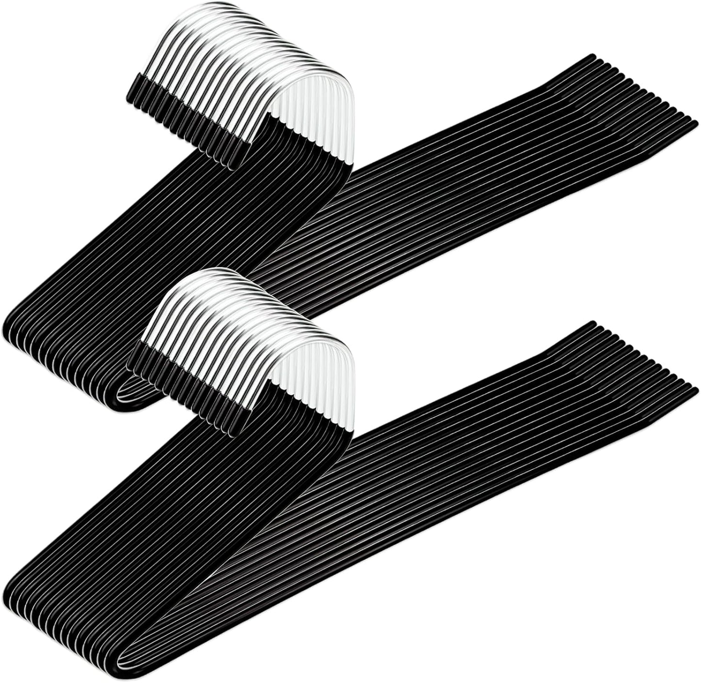 Metal Hangers 30 Pack – Non-Slip Rubber Tips, Durable Metal Frame, Space-Saving Design for Pants, Towels, Scarves, and Clothes