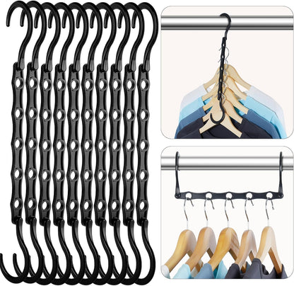 10-Pack Closet Space Saving Hanger Chains – Multi-Layer Metal Clothes Organizers for Efficient Wardrobe Storage