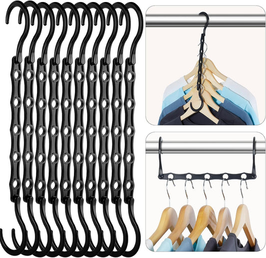 10-Pack Closet Space Saving Hanger Chains – Multi-Layer Metal Clothes Organizers for Efficient Wardrobe Storage