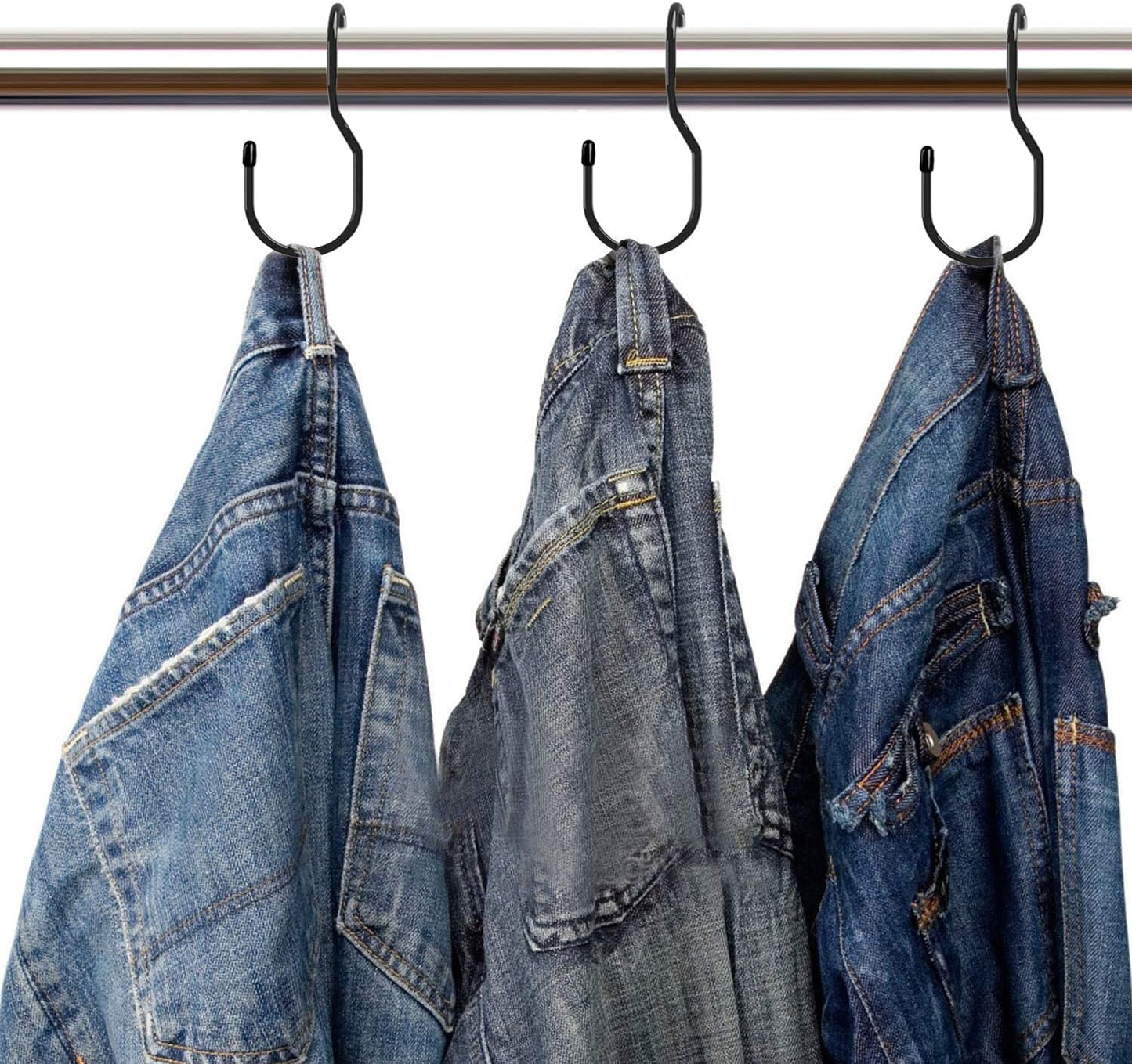 12 Pack Large Size Metal Purse Hangers, Heavy Duty S-Shaped Closet Hooks for Handbags and Accessories